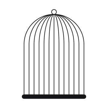outline cage with a bird