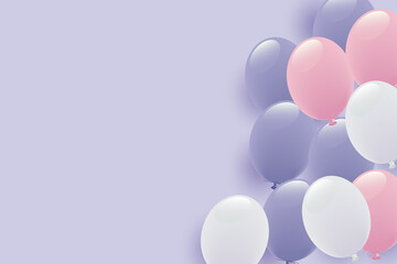 パステルカラーの風船イラスト背景