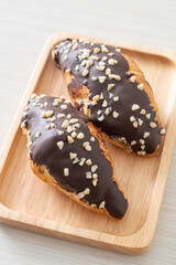 croissant with chocolate and nutty