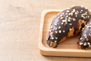 croissant with chocolate and nutty