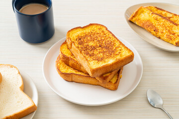 french toast on white plate