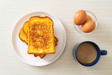 french toast on white plate