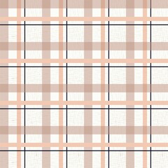 Seamless Gingham checkered pattern, cottagecore.  Pastel colours, drawing on  white background. Fabric material, packaging, wallpaper, design for textiles, vector illustration.
