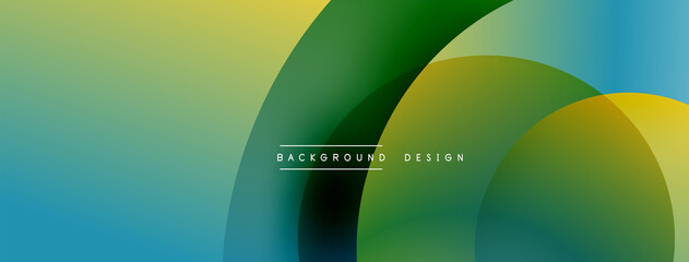 Abstract overlapping lines and circles geometric background with gradient colors