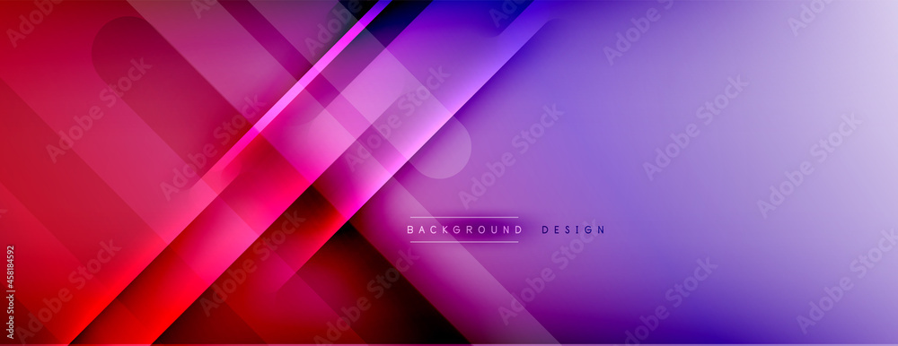 Poster abstract background - lines composition created with lights and shadows. technology or business digi