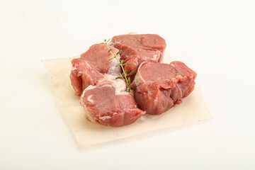 Raw pork tenderloin for cooking
