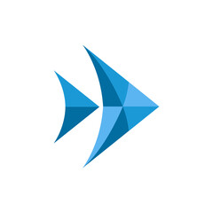 abstract blue sea fish logo icon