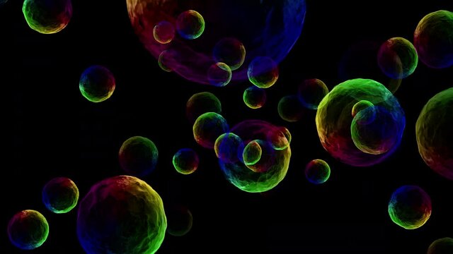 floating bubble particle loop animation