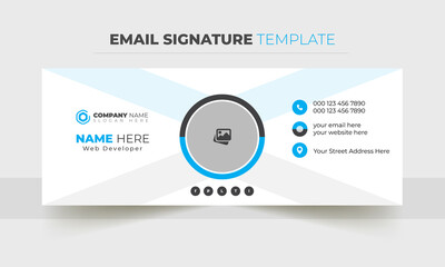 Email signature vector templates, Trendy email signature, Modern Professional awesome unique Corporate custom beautiful personal Office Email signature design template set with the layout,