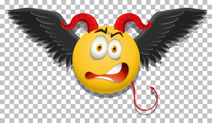 Devil emoticon with facial expression
