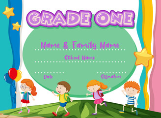Grade one diploma certificate template