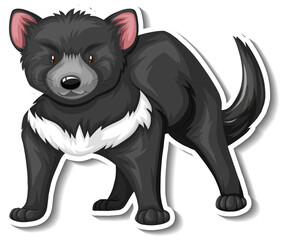 A sticker template of tasmanian devil cartoon character