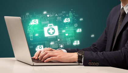 hand browsing on the internet for medical issues