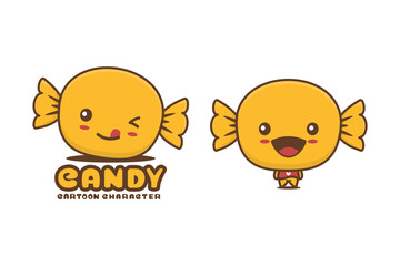 cute yellow candy mascot