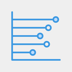 Obraz premium Vector illustration of line chart icon in blue style for any projects