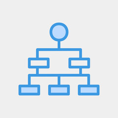Vector illustration of hierarchy icon in blue style for any projects