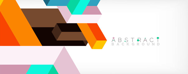 Abstract background. 3d cubes, cubic elements and blocks. Techno or business concept for wallpaper, banner, background, landing page