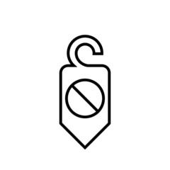 Door hanger icon. Do not disturb icon isolated on white background