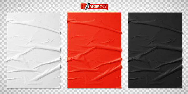 Textures de papiers coll&eacute;s vectorielles sur fond transparent