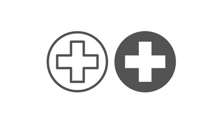 Medical Cross Icon Set. Vector isolated editable illustration set
