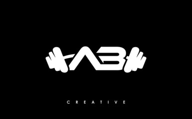 AB initial letter fitness icon logo vector image