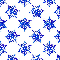 Seamless Christmas pattern with snowflakes. Ideal for printing on fabric. New Year and Christmas cards