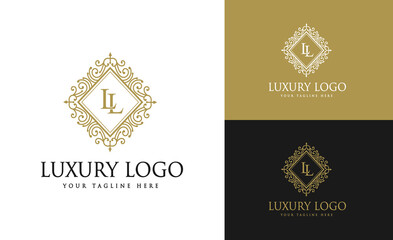 Vintage luxury ornamental logo with floral ornament. Suitable for whiskey, alcohol, beer, brewery, wine, barber shop, coffee shop, tattoo studio, salon, boutique, hotel, shop signage restaurant hotel 