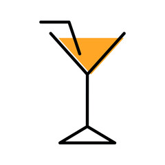 Drink Juice. Cocktail, Mocktail, water Icon vector Line on white background image for web, presentation, logo, Icon Symbol.
 