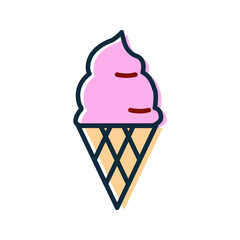 ice cream Icon vector Line on white background image for web, presentation, logo, Icon Symbol.