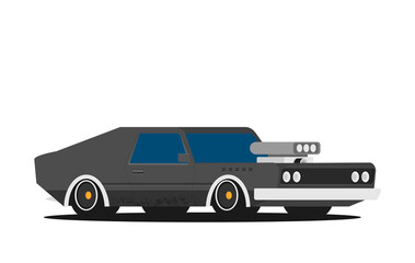 Plakat Muscle car. Flat styled vector illustration