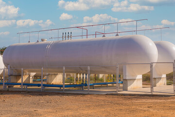 Natural Gas storage tanks in industrial plant