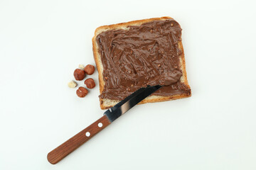 Chocolate paste sandwich isolated on white background