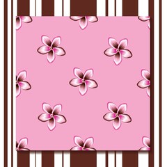 beautiful  pink frangipani flower  on dark isolated color with delicate background tropical seamless pattern. floral background. fashionable fabric texture. summer design