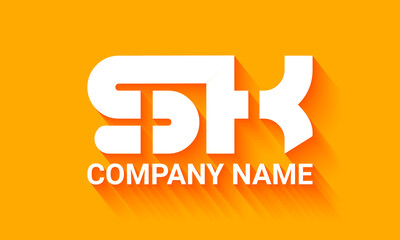 Sk logo design template, Initials logo, minimalist logo, flat logo design