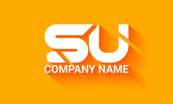 SU logo design template, Initials logo, minimalist logo, flat logo design