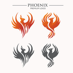 abstract Phoenix bird logo vector illustration