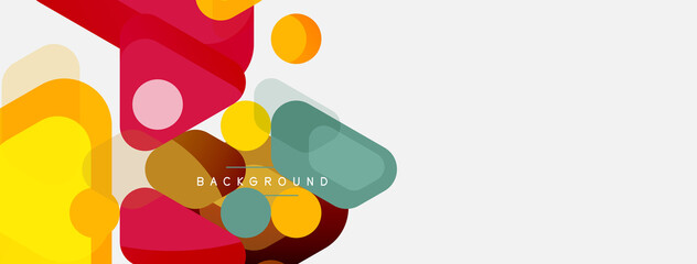 Abstract round geometric shapes and circles background. Trendy techno business template for wallpaper, banner, background or landing