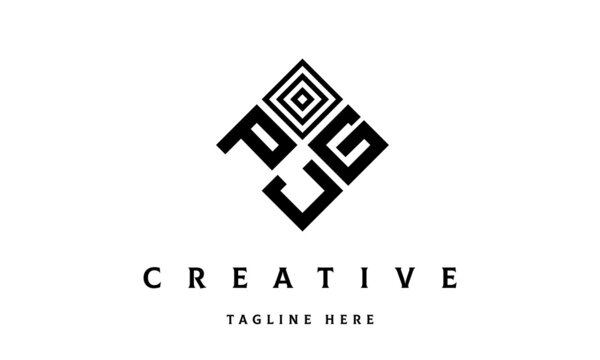 PGJ square three latter logo vector	