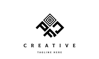 PJF square three latter logo vector	