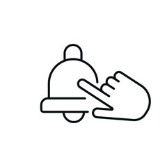 Finger touch linear icon. Notification thin line customizable illustration. Contour symbol. Vector isolated outline drawing. Editable stroke