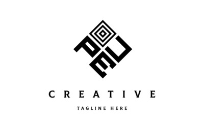 PUE square three latter logo vector