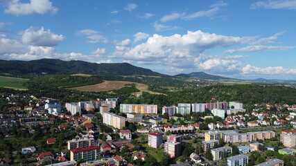 Colourful city bird's eye view
