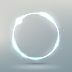 Abstract Glowing Circle isolated on bright background, Elegant Light ring. Vector Illustration