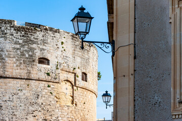 Detail of the Castle of Otranto, province of Lecce, Salento, Puglia region, Italy. It was...