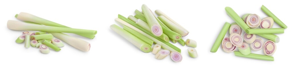 Fresh Lemongrass isolated on white background, Set or collection