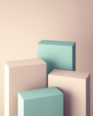 3d podium for mock up for product presentation, abstract pastel color background, 3d rendering