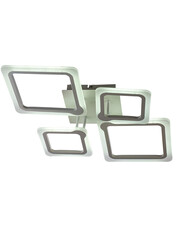 LED chandelier with different colored illumination on a white background