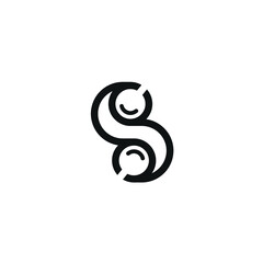 Initial Letter S Circle with Vector Glass Magnifying Logo Design Inspiration