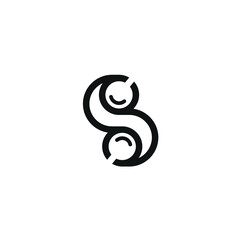 Obraz premium Initial Letter S Circle with Vector Glass Magnifying Logo Design Inspiration