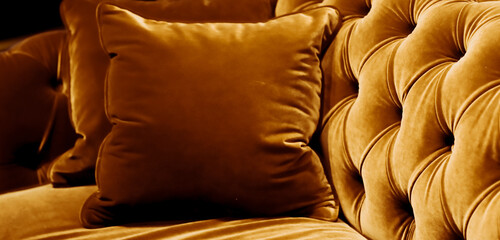 Home decor, interior design and luxury furniture background, sofa and pillow detail.